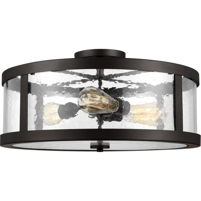 Feiss Harrow Glass Ceiling Light in Oil Rubbed Bronze Feiss Harrow Glass Ceiling Light in Oil Rubbed Bronze