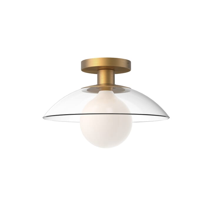 Francesca 1-Light Semi-Flush Mount in Aged Gold with Clear Glass Francesca 1-Light Semi-Flush Mount in Aged Gold with Clear Glass