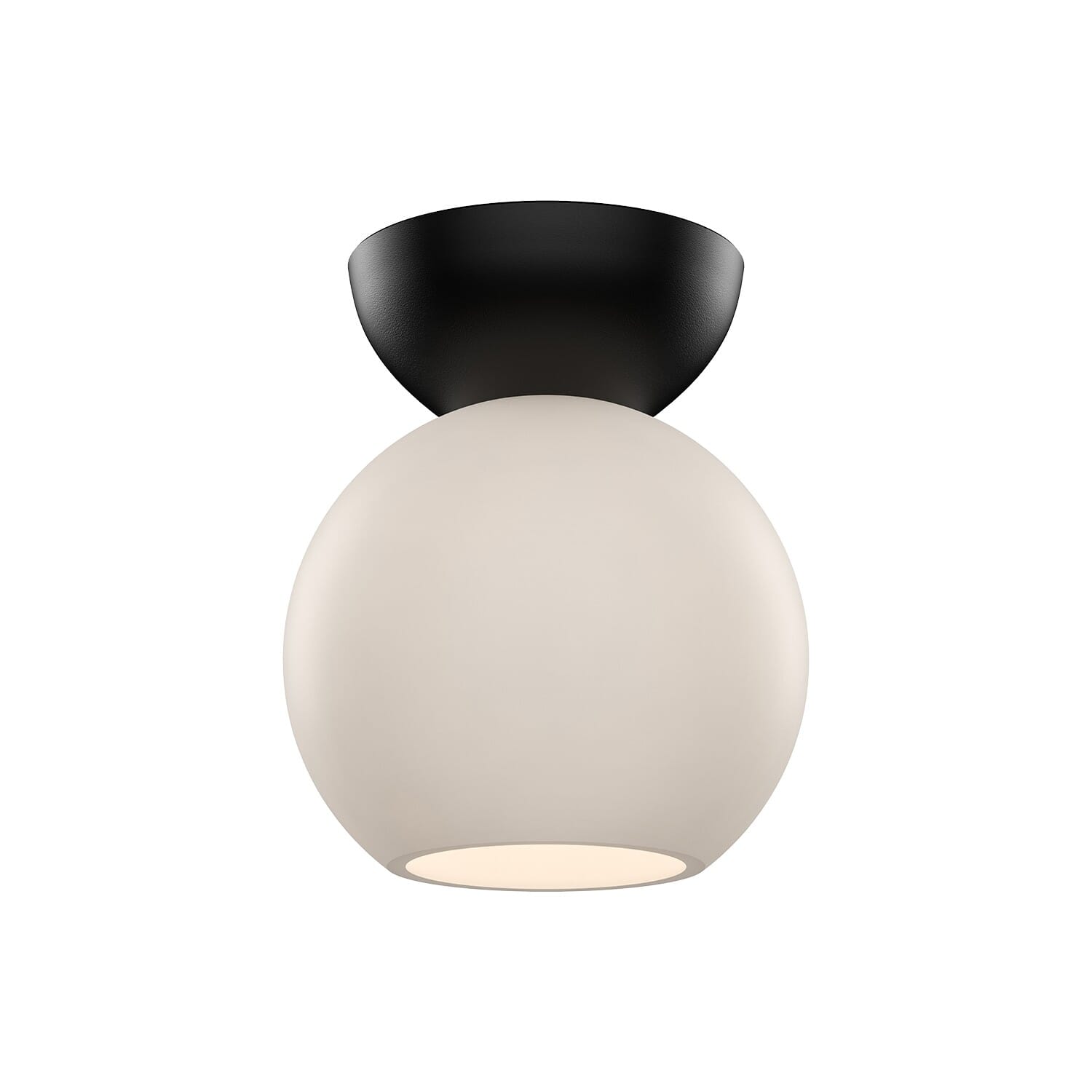 Black Opal Glass One Light Semi-Flush Mount from the Arcadia Collection