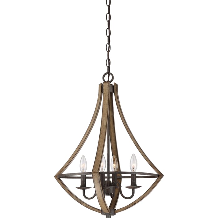 Quoizel Shire 4-Light 24" Transitional Chandelier in Rustic Black Quoizel Shire 4-Light 24" Transitional Chandelier in Rustic Black