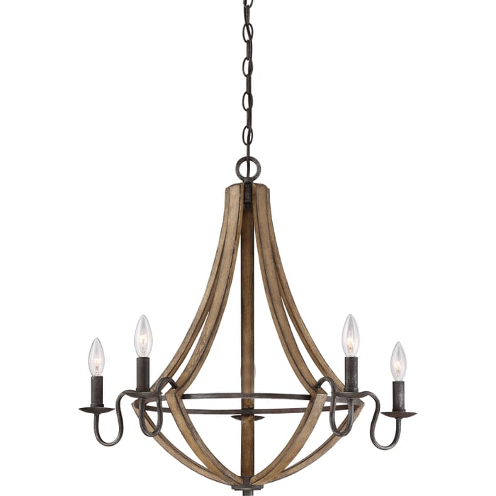 Quoizel Shire 5-Light 25" Transitional Chandelier in Rustic Black Quoizel Shire 5-Light 25" Transitional Chandelier in Rustic Black