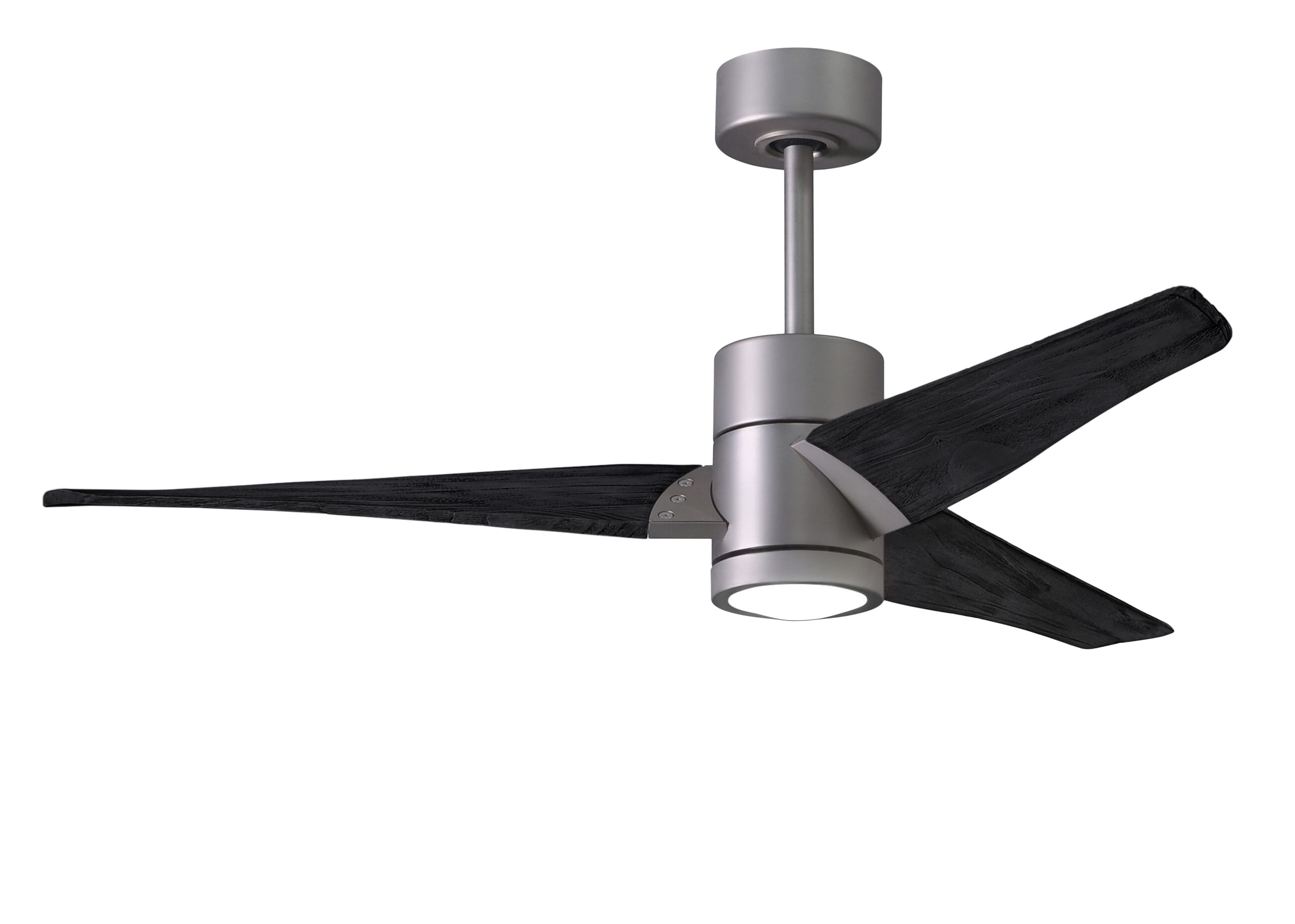 Super Janet 6-Speed DC 52" Ceiling Fan w/ Integrated Light Kit in Brushed Nickel with Matte Black blades