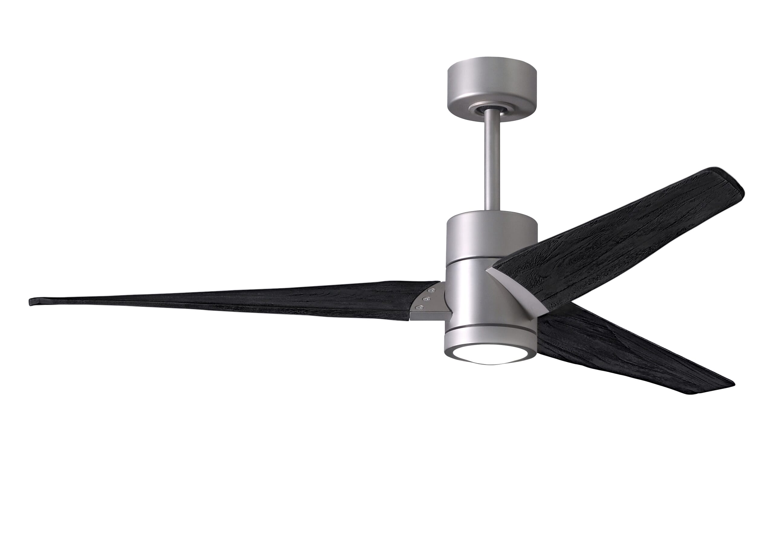 Super Janet 6-Speed DC 60" Ceiling Fan w/ Integrated Light Kit in Brushed Nickel with Matte Black blades