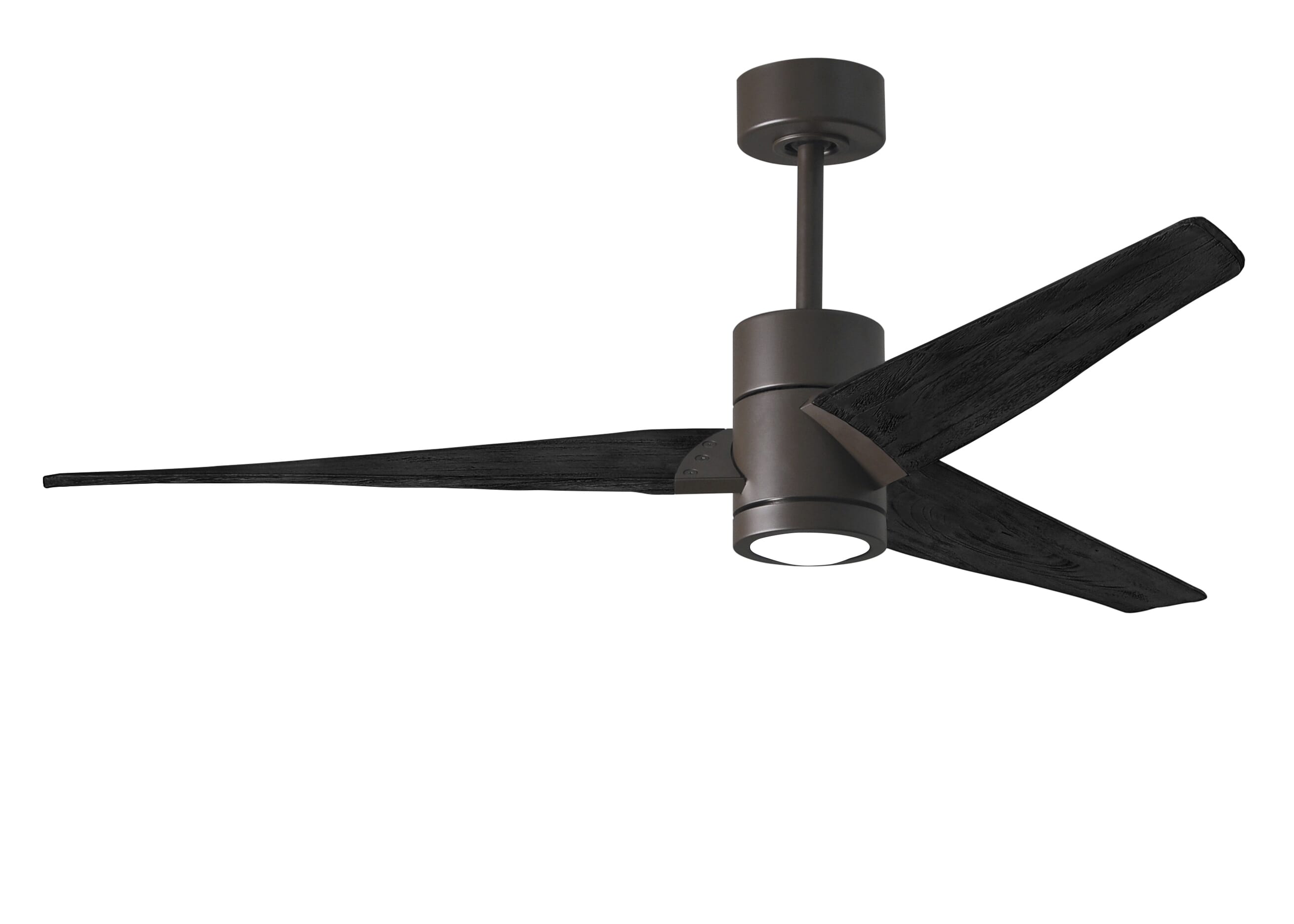 Super Janet 6-Speed DC 60" Ceiling Fan w/ Integrated Light Kit in Textured Bronze with Matte Black blades