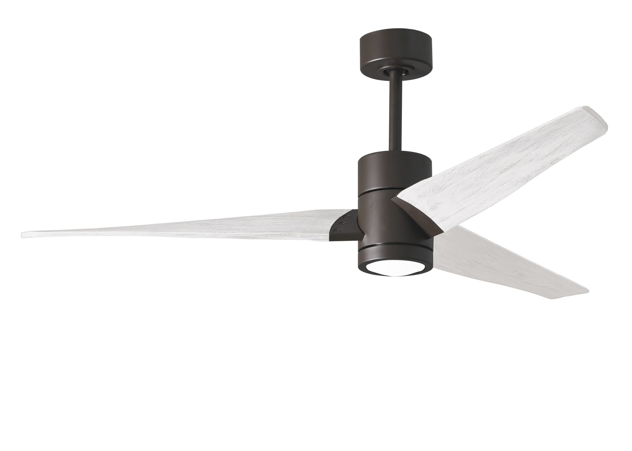 Super Janet 6-Speed DC 60" Ceiling Fan w/ Integrated Light Kit in Textured Bronze with Matte White blades