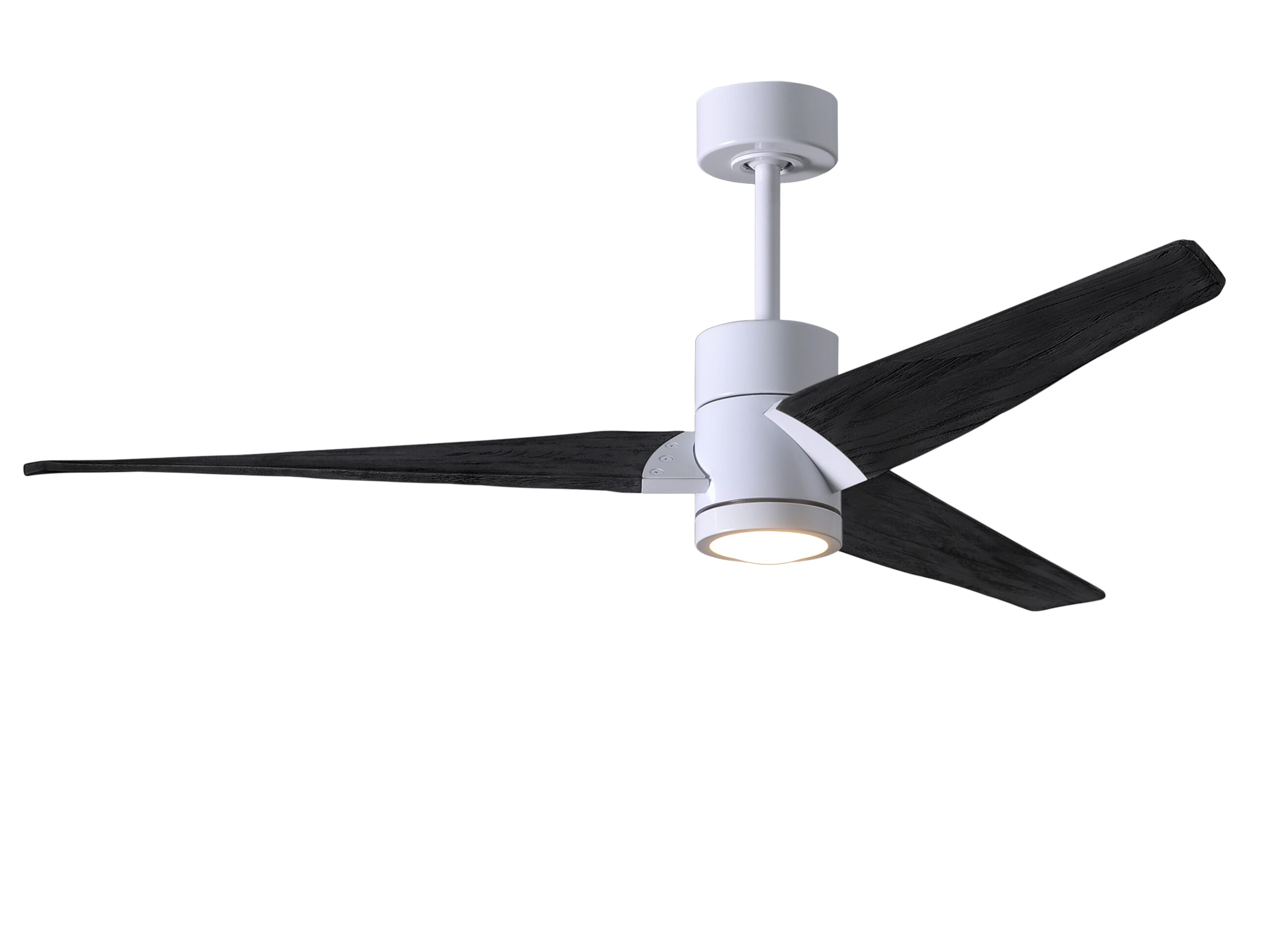 Super Janet 6-Speed DC 52" Ceiling Fan w/ Integrated Light Kit in White with Matte Black blades