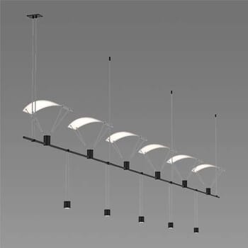 Sonneman Suspenders 6-Light 110" Linear Pendant in Satin Black