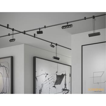Sonneman Suspenders 18-Light 97" 2-Bar Free Form Track Lighting in Satin Black