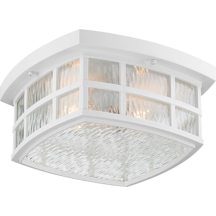 Quoizel Stonington 2-Light 12" Outdoor Ceiling Light in White Lustre Quoizel Stonington 2-Light 12" Outdoor Ceiling Light in White Lustre