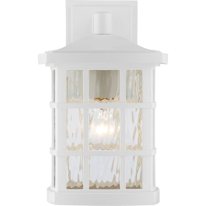 Quoizel Stonington 8" Outdoor Wall Lantern in White Lustre Quoizel Stonington 8" Outdoor Wall Lantern in White Lustre