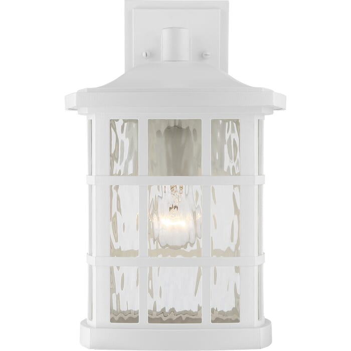 Quoizel Stonington 10" Outdoor Wall Lantern in White Lustre Quoizel Stonington 10" Outdoor Wall Lantern in White Lustre