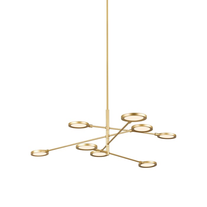 Tech Spectica 8-Light 3000K LED Multi-Tier Chandelier in Satin Gold and Acrylic Tech Spectica 8-Light 3000K LED Multi-Tier Chandelier in Satin Gold and Acrylic