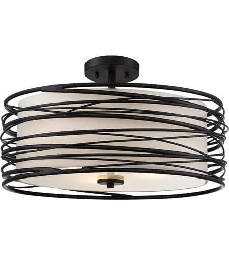 Quoizel Spiral 3-Light Ceiling Light in Mystic Black