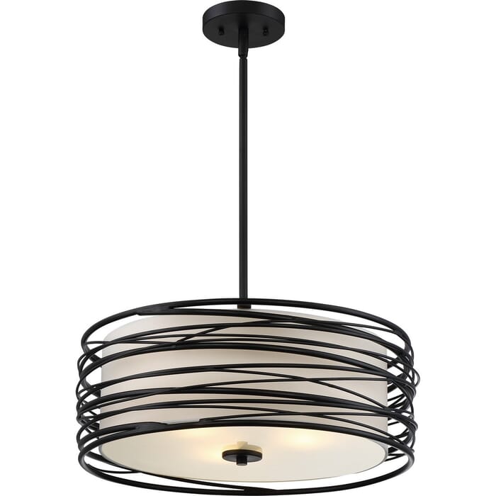 Quoizel Spiral 3-Light 20" Pendant Light in Mystic Black Quoizel Spiral 3-Light 20" Pendant Light in Mystic Black