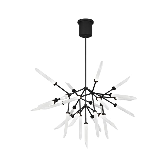 Tech Spur 25-Light 2700K LED Multi-Tier Chandelier in Matte Black and Frost Tech Spur 25-Light 2700K LED Multi-Tier Chandelier in Matte Black and Frost