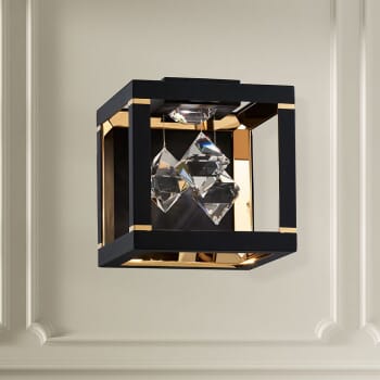 Schonbek Fyra Wall Sconce in Black with Clear Crystals From Swarovski Crystals