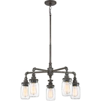 Quoizel Squire 5-Light Transitional Chandelier in Rustic Black