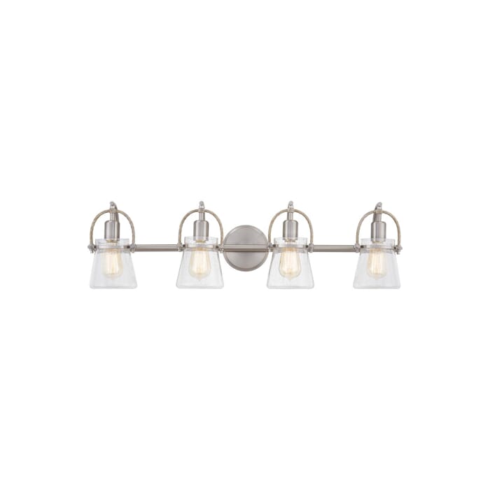 Quoizel Stafford 4-Light Bathroom Vanity Light in Brushed Nickel Quoizel Stafford 4-Light Bathroom Vanity Light in Brushed Nickel
