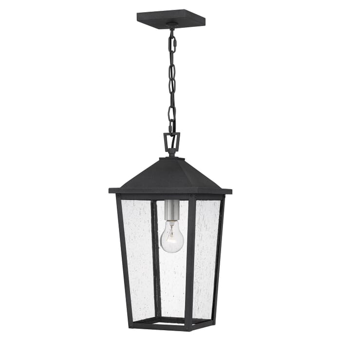 Stoneleigh 1-Light Outdoor Hanging Lantern in Mottled Black Stoneleigh 1-Light Outdoor Hanging Lantern in Mottled Black
