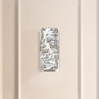 Schonbek Glissando 2-Light Wall Sconce in Stainless Steel with Clear Crystals From Swarovski Crystals