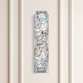 Schonbek Glissando 2-Light Wall Sconce in Stainless Steel with Clear Crystals From Swarovski Crystals