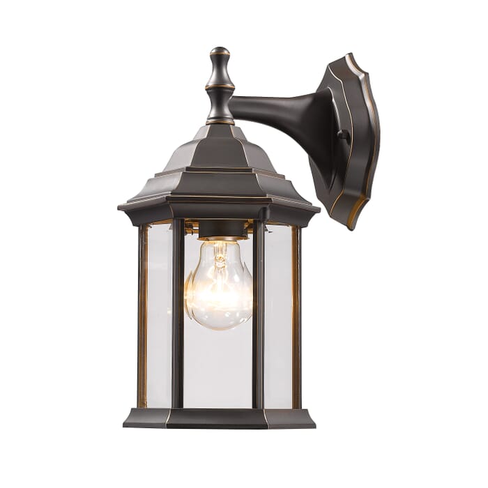 Z-Lite Waterdown 1-Light Outdoor Wall Sconce In Oil Rubbed Bronze Z-Lite Waterdown 1-Light Outdoor Wall Sconce In Oil Rubbed Bronze