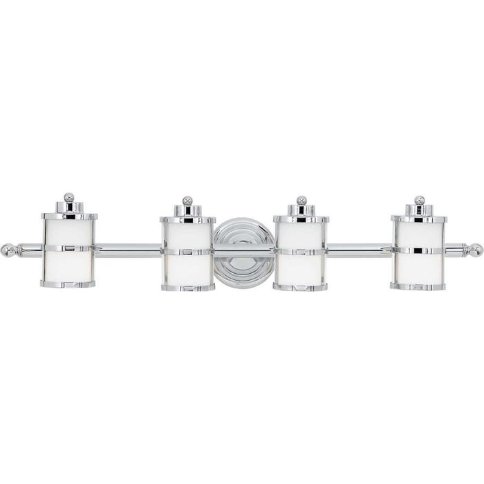 Quoizel Tranquil Bay 4-Light 7" Bathroom Vanity Light in Polished Chrome Quoizel Tranquil Bay 4-Light 7" Bathroom Vanity Light in Polished Chrome