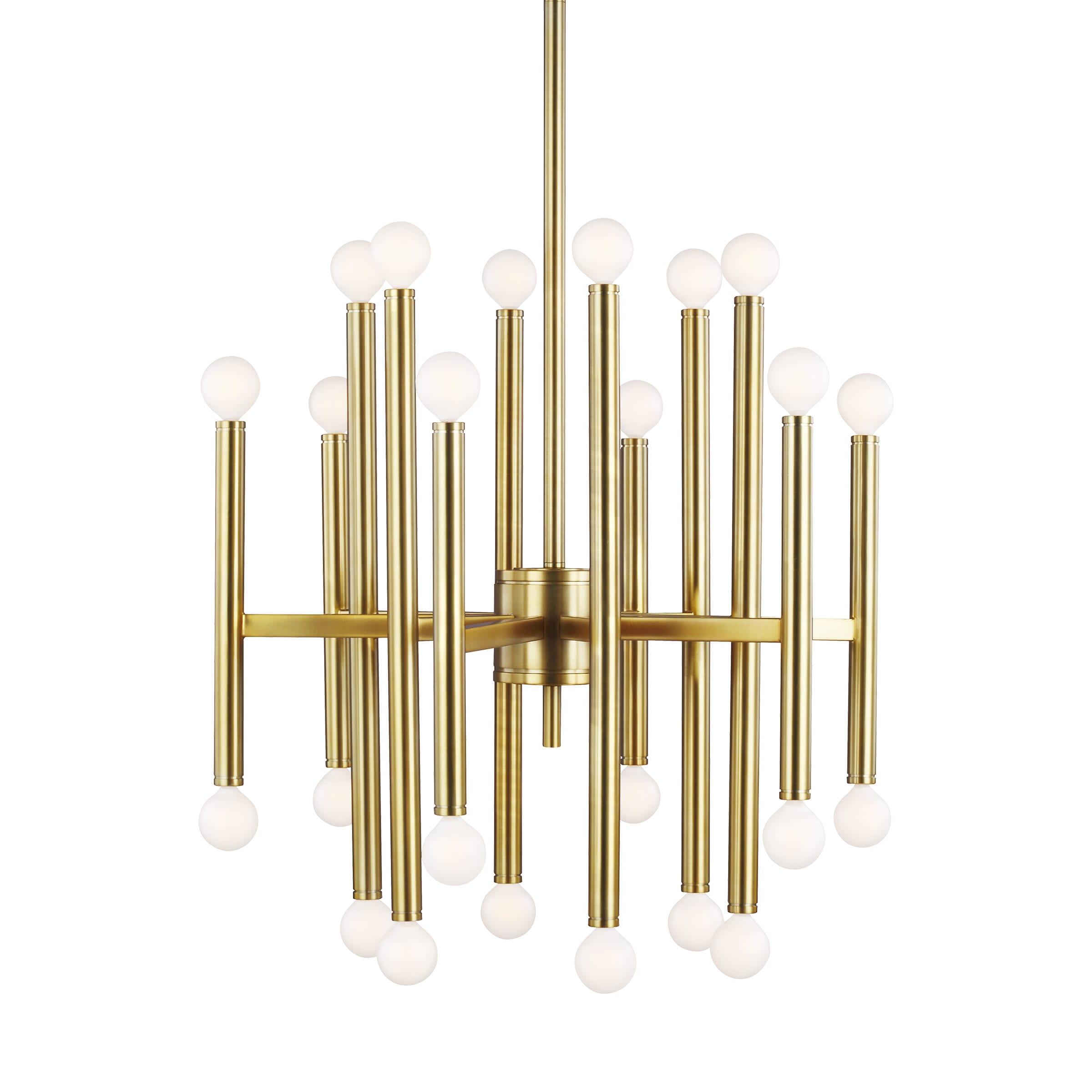 Generation Lighting Beckham Modern 24-Light Multi-Tier Chandelier in Burnished Brass by Thomas O'Brien