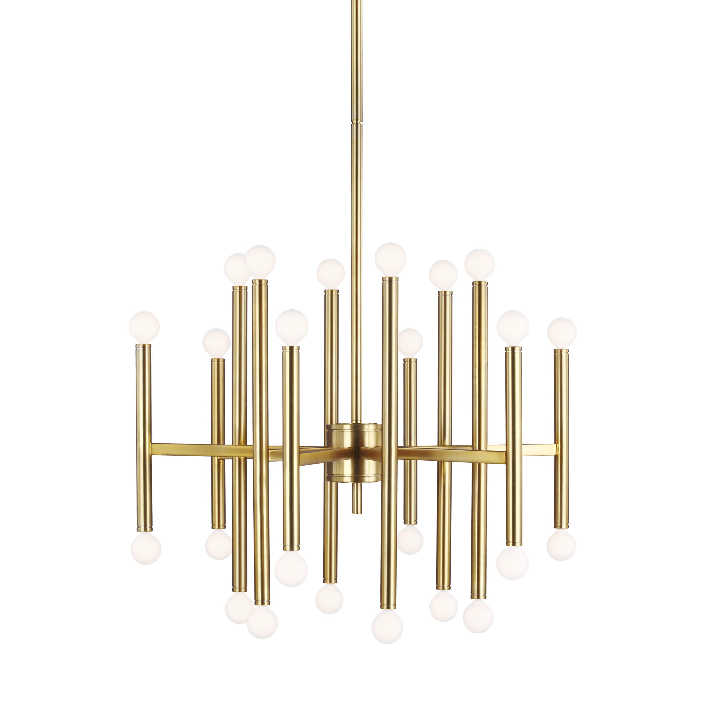 Generation Lighting Beckham Modern 24-Light Multi-Tier Chandelier in Burnished Brass by Thomas O'Brien