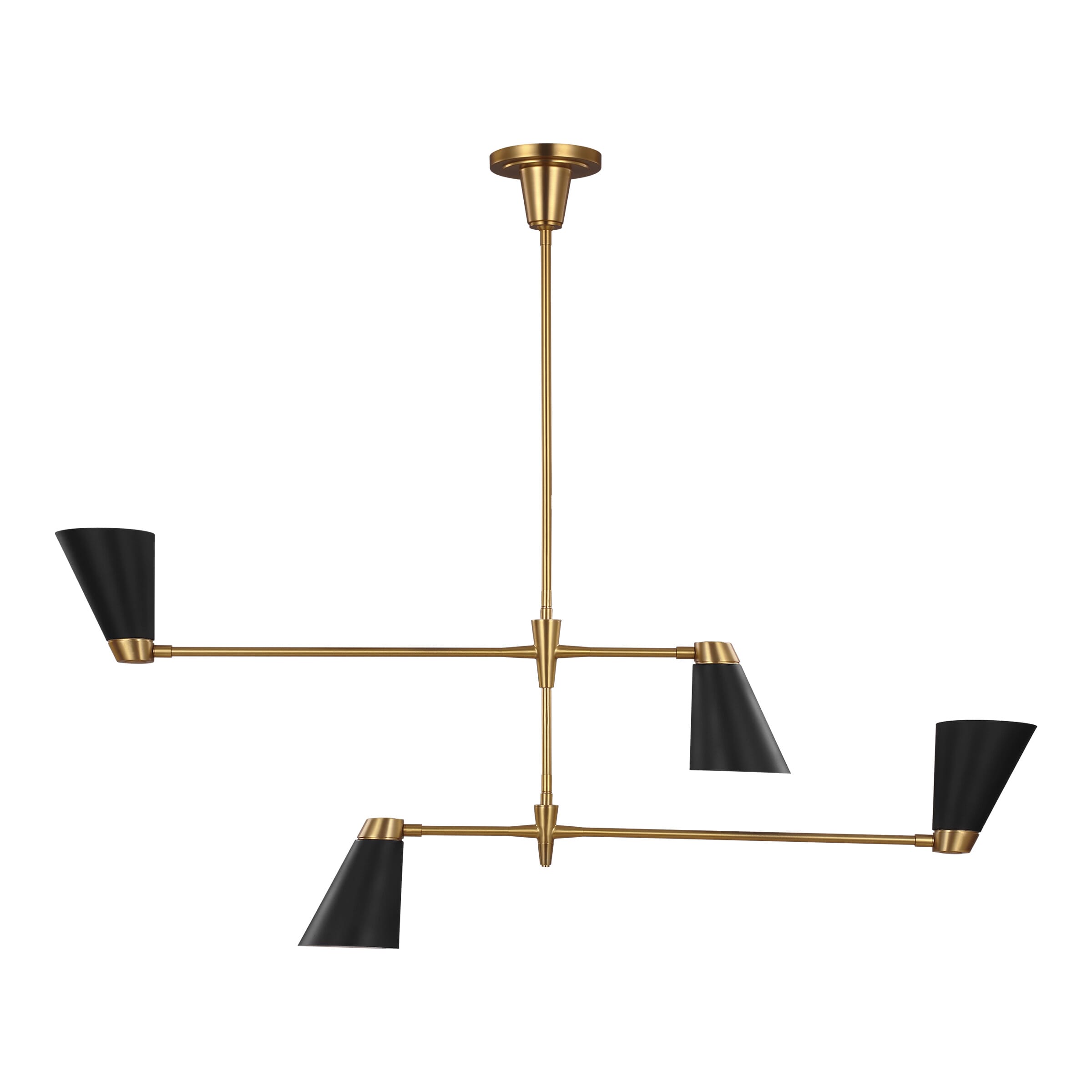 Generation Lighting Signoret 4-Light Chandelier in Burnished Brass by Thomas O'Brien