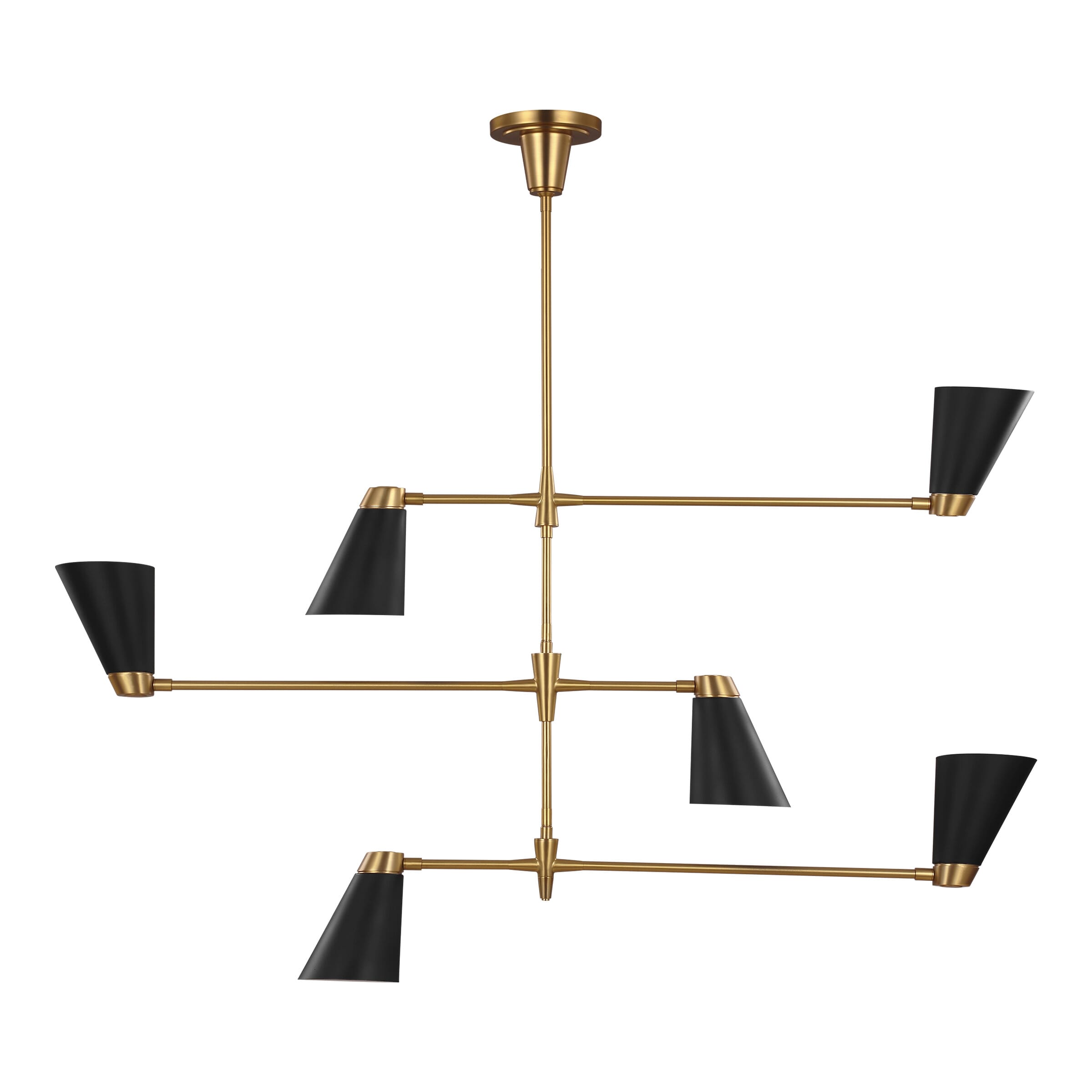 Generation Lighting Signoret 6-Light Chandelier in Burnished Brass by Thomas O'Brien