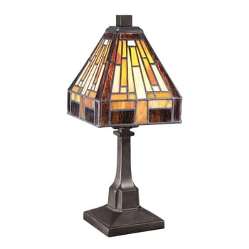 Quoizel Stephen Small Tiffany Table Lamp in Vintage Bronze