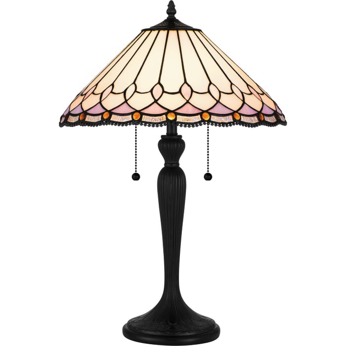 Tiffany 2-Light Table Lamp in Matte Black Tiffany 2-Light Table Lamp in Matte Black
