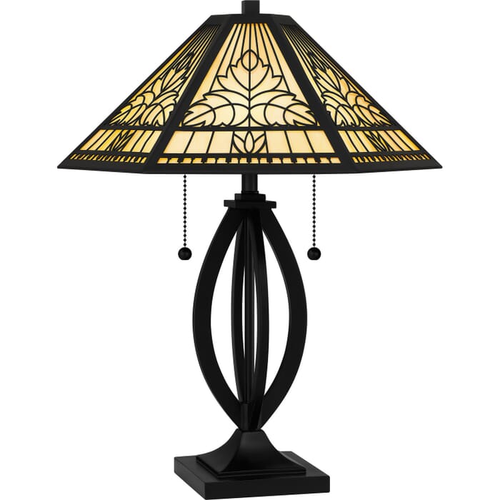 Tiffany 2-Light Table Lamp in Matte Black Tiffany 2-Light Table Lamp in Matte Black