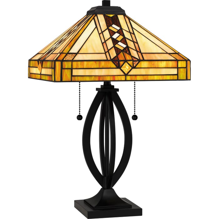 Tiffany 2-Light Table Lamp in Matte Black Tiffany 2-Light Table Lamp in Matte Black