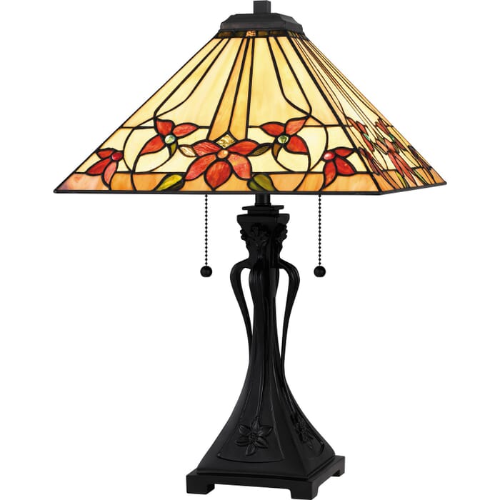 Tiffany 2-Light Table Lamp in Matte Black Tiffany 2-Light Table Lamp in Matte Black
