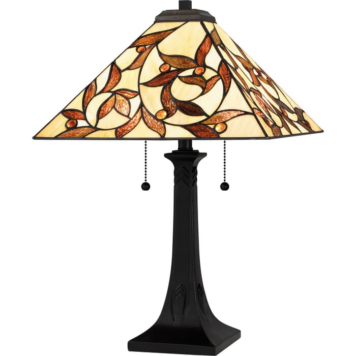 Tiffany 2-Light Table Lamp in Matte Black Tiffany 2-Light Table Lamp in Matte Black