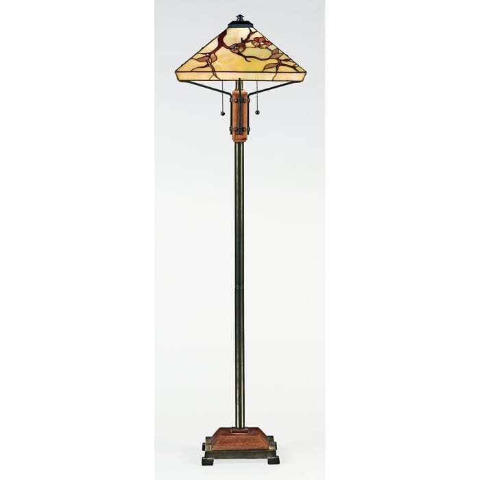 Quoizel Grove Park 2-Light 61" Floor Lamp with Tiffany Glass Quoizel Grove Park 2-Light 61" Floor Lamp with Tiffany Glass