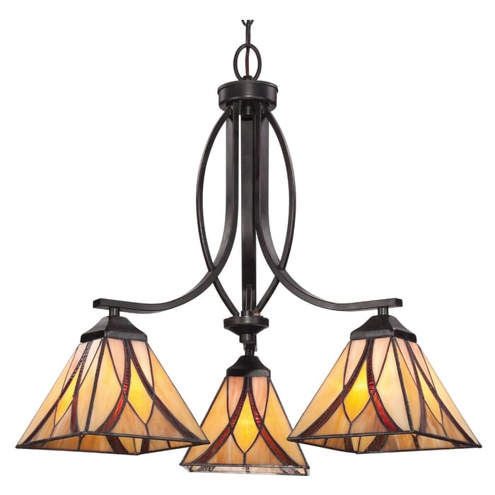 Quoizel Asheville 3-Light 22" Transitional Chandelier in Valiant Bronze Quoizel Asheville 3-Light 22" Transitional Chandelier in Valiant Bronze