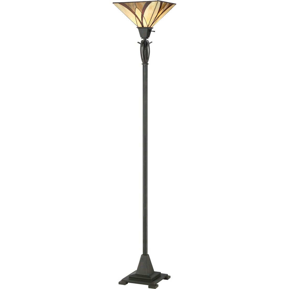 quoizel asheville valiant bronze tiffany style floor lamp