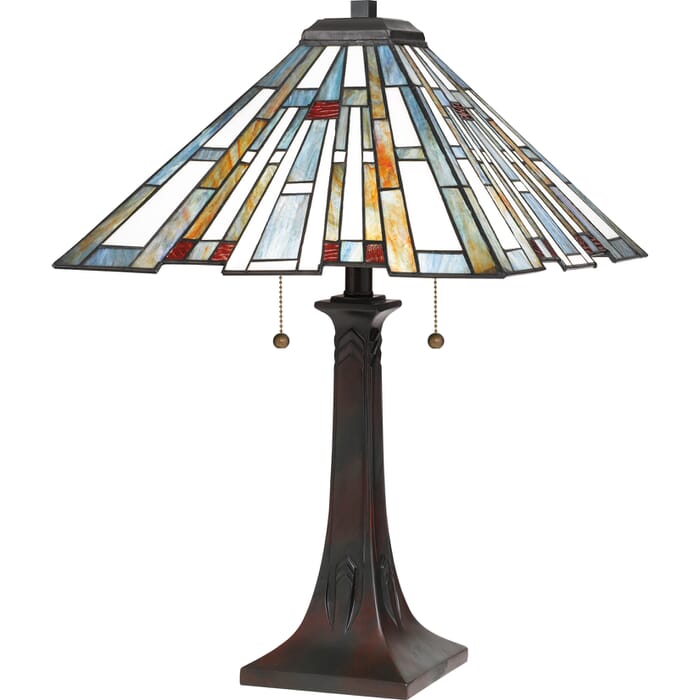 Quoizel Maybeck 2-Light 25" Table Lamp in Valiant Bronze Quoizel Maybeck 2-Light 25" Table Lamp in Valiant Bronze