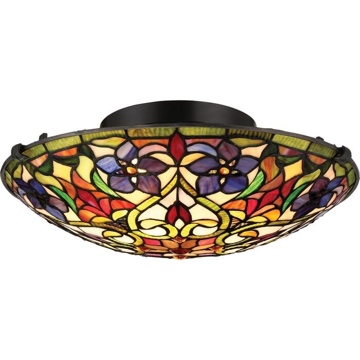 Quoizel Violets 2-Light 16" Ceiling Light in Vintage Bronze Quoizel Violets 2-Light 16" Ceiling Light in Vintage Bronze