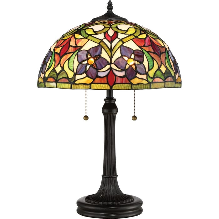 Quoizel Violets 2-Light 24" Table Lamp in Vintage Bronze Quoizel Violets 2-Light 24" Table Lamp in Vintage Bronze