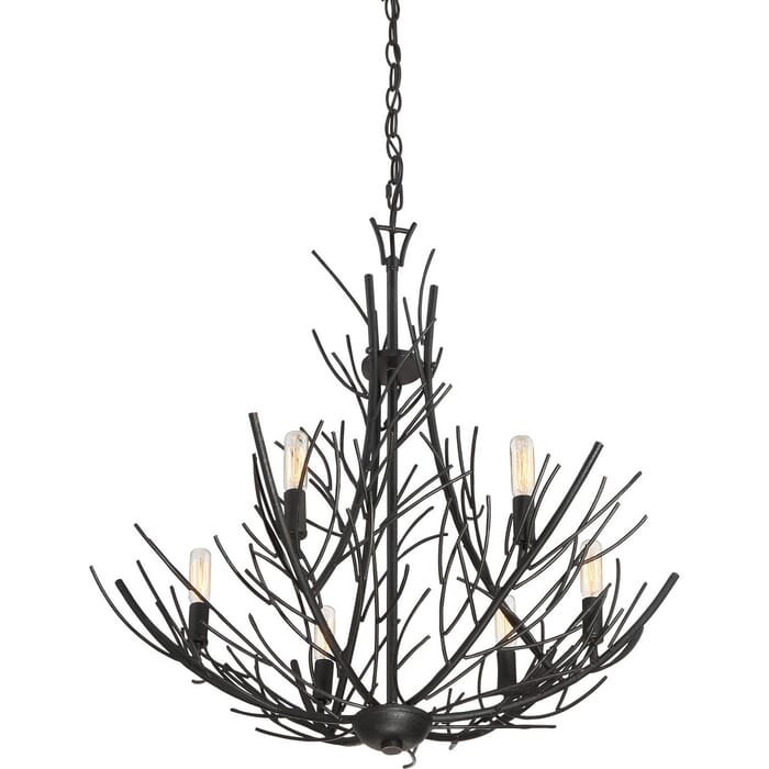 Quoizel Thornhill 6-Light 27" Transitional Chandelier in Marcado Black Quoizel Thornhill 6-Light 27" Transitional Chandelier in Marcado Black