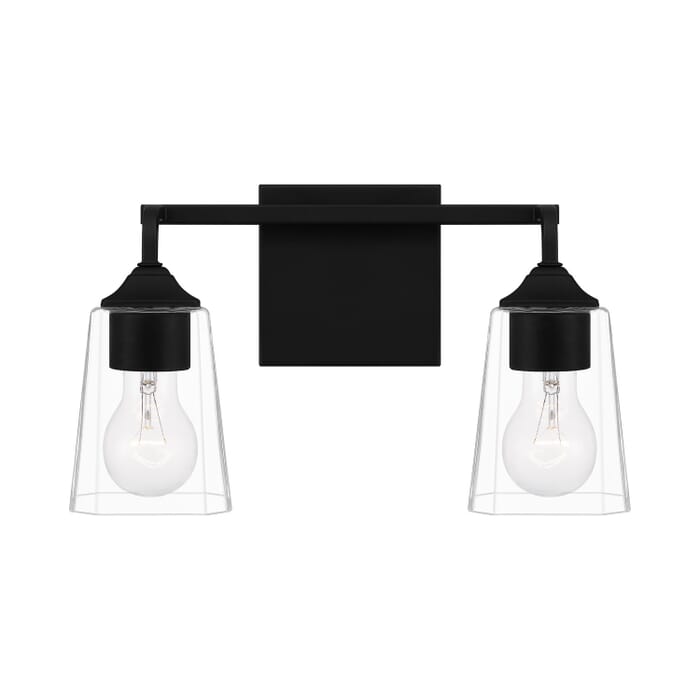 Thoresby 2-Light Bathroom Vanity Light in Matte Black Thoresby 2-Light Bathroom Vanity Light in Matte Black