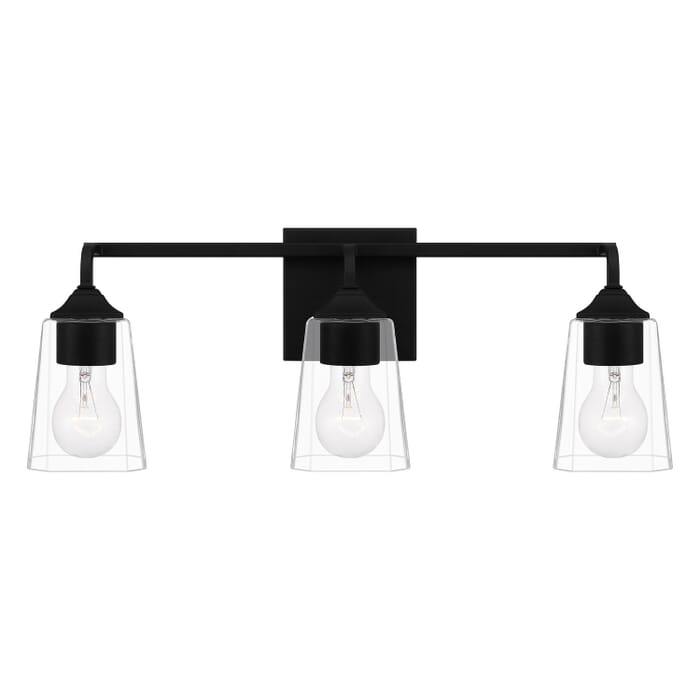 Thoresby 3-Light Bathroom Vanity Light in Matte Black Thoresby 3-Light Bathroom Vanity Light in Matte Black