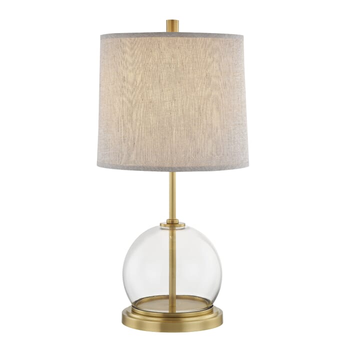 Alora Coast Table Lamp in Vintage Brass And Natural Linen Alora Coast Table Lamp in Vintage Brass And Natural Linen