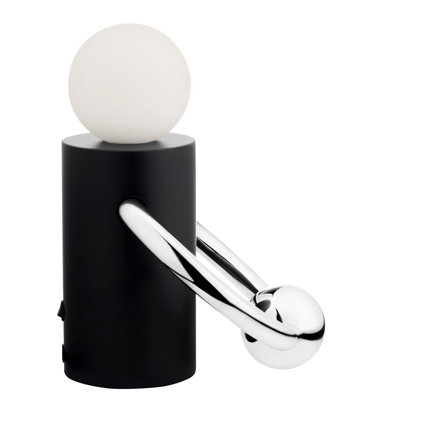 Matte Black Chrome LED Table Lamp from the Septum Collection