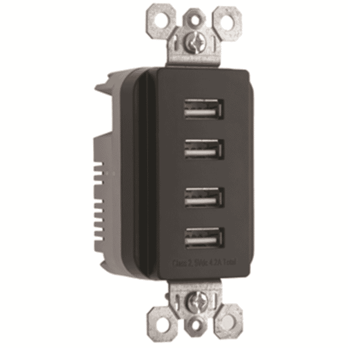 LeGrand Radiant 4-USB Port Outlet in Black LeGrand Radiant 4-USB Port Outlet in Black