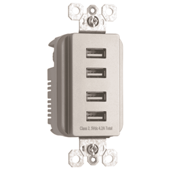 LeGrand Radiant 4-USB Port Outlet in Nickel LeGrand Radiant 4-USB Port Outlet in Nickel